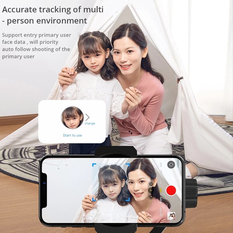 Rundum-automatik-tracking-smart-gimbal-selfie-stick-stabilisator mit gesichtserkennung für iphone 13/12/12 pro max
