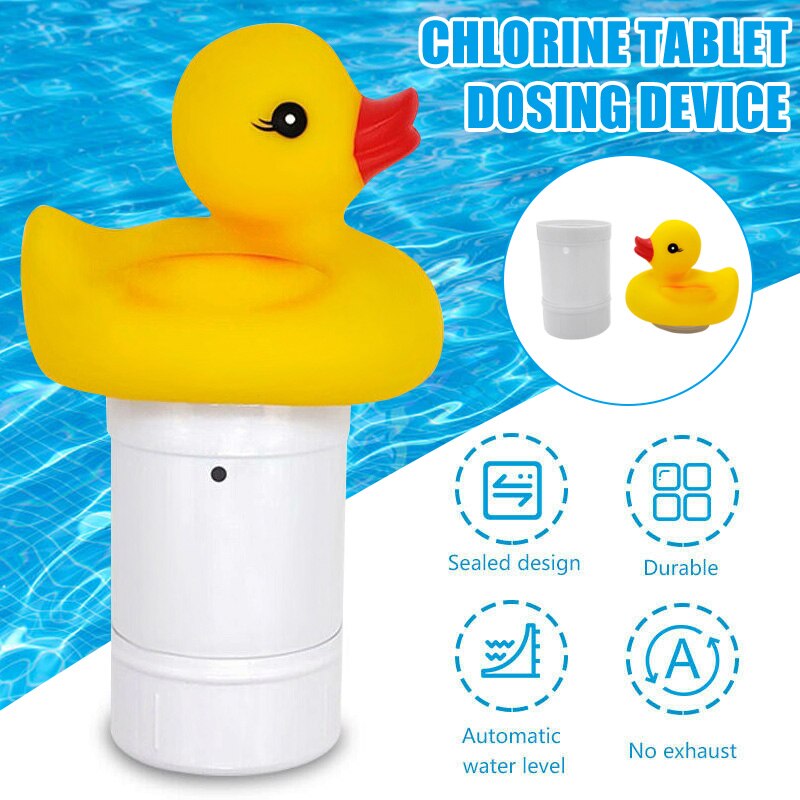 Flotador dispensador químico flotante de pato bonito para piscina, dispensador de pastillas de cloro, ofertas de abrazo: Default Title