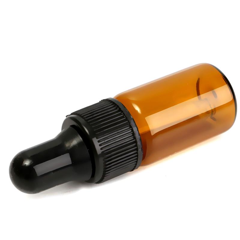 50 stk/parti 1ml 2ml 3ml 5ml tom dråbeflaske bærbar ravfarvet glasflaske æterisk olieflaske med glas øjendråber