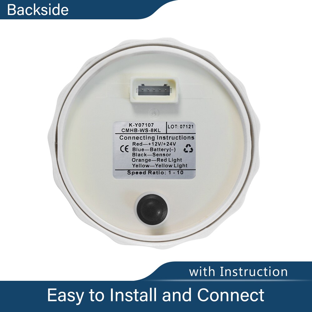 KUS 85mm Tachometer RPM Gauge REV Meter With Hour Meter 0-8000RPM 12V/24V With Backlight