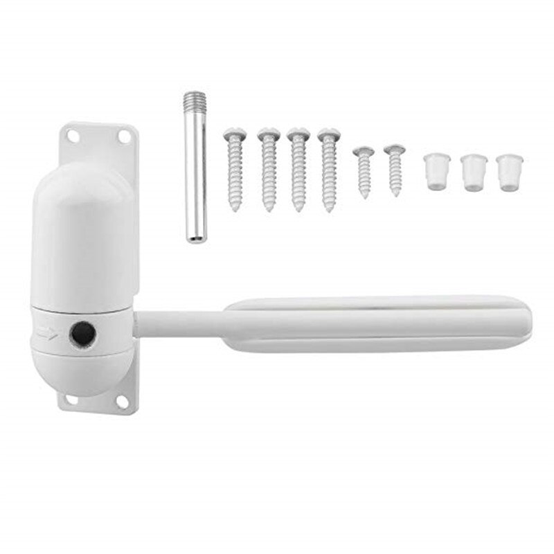 1 Set 10-60KG Spring Door Closer Zinc Alloy Mini Adjustable Surface Mounted Automatic Door Closer Door Hardware: white