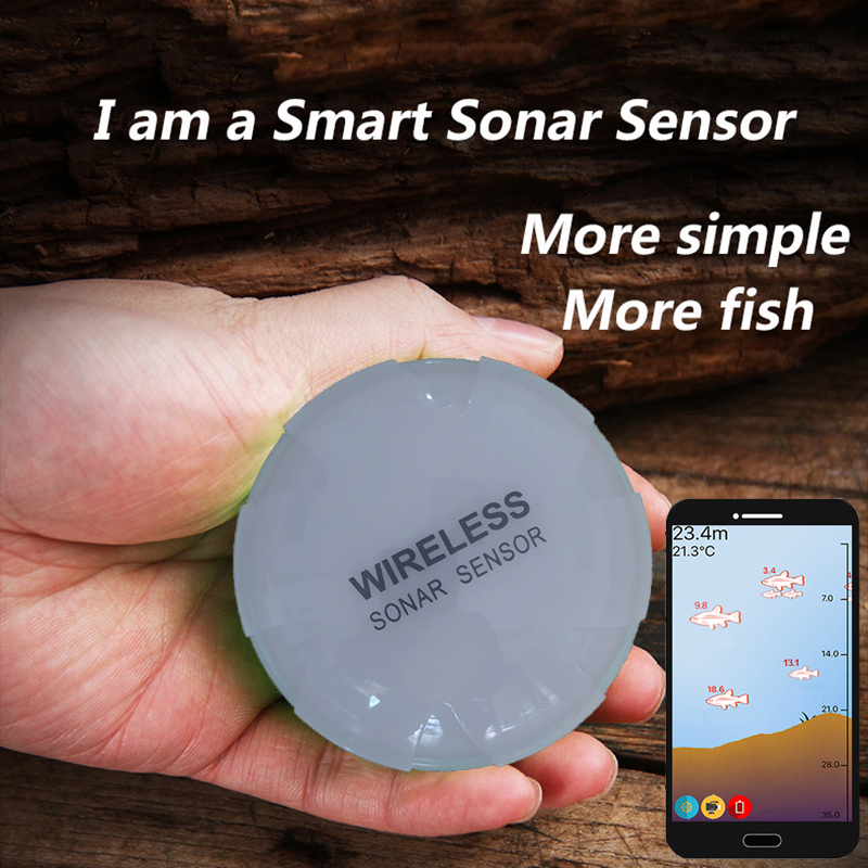 Bærbar fisk finder bluetooth trådløs ekkolod sonar sensor dybde fishfinder til søfiskeri ios & android