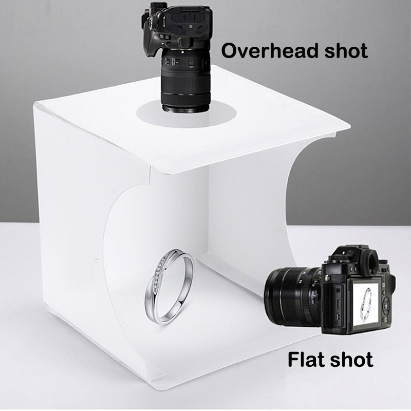 Mini Studio Portable pliable, boîte à lumière pour photographie, tente de prise de vue sur table, lumière LED intégrée, boîte souple de 22x23x24cm