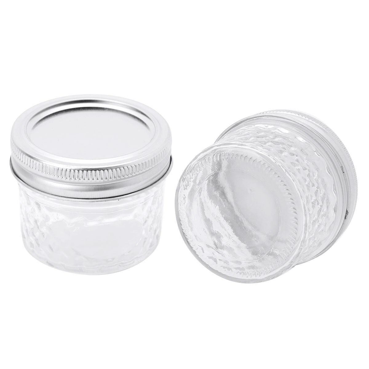 2Pcs 4oz(120ml) Wide Mouth Glass Mason Jars with Lids Bands and Spoons Jam Honey Foods Bottle Container For Wedding Shower Favor