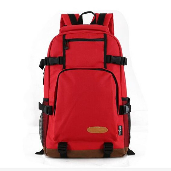 School Bags for Teenagers Boys Schoolbag Large Capacity Men Canvas Solid School Backpack Rucksack Bagpack Laptop Book Bags: Red