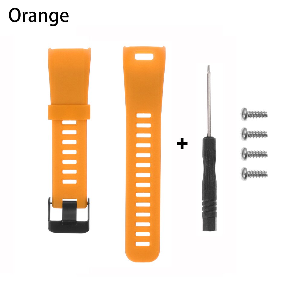 Silicone Strap For Garmin Vivosmart HR Rubber Wristband Sport Belt Bracelet Replacement Watch Band Sports Strap with tools: orange