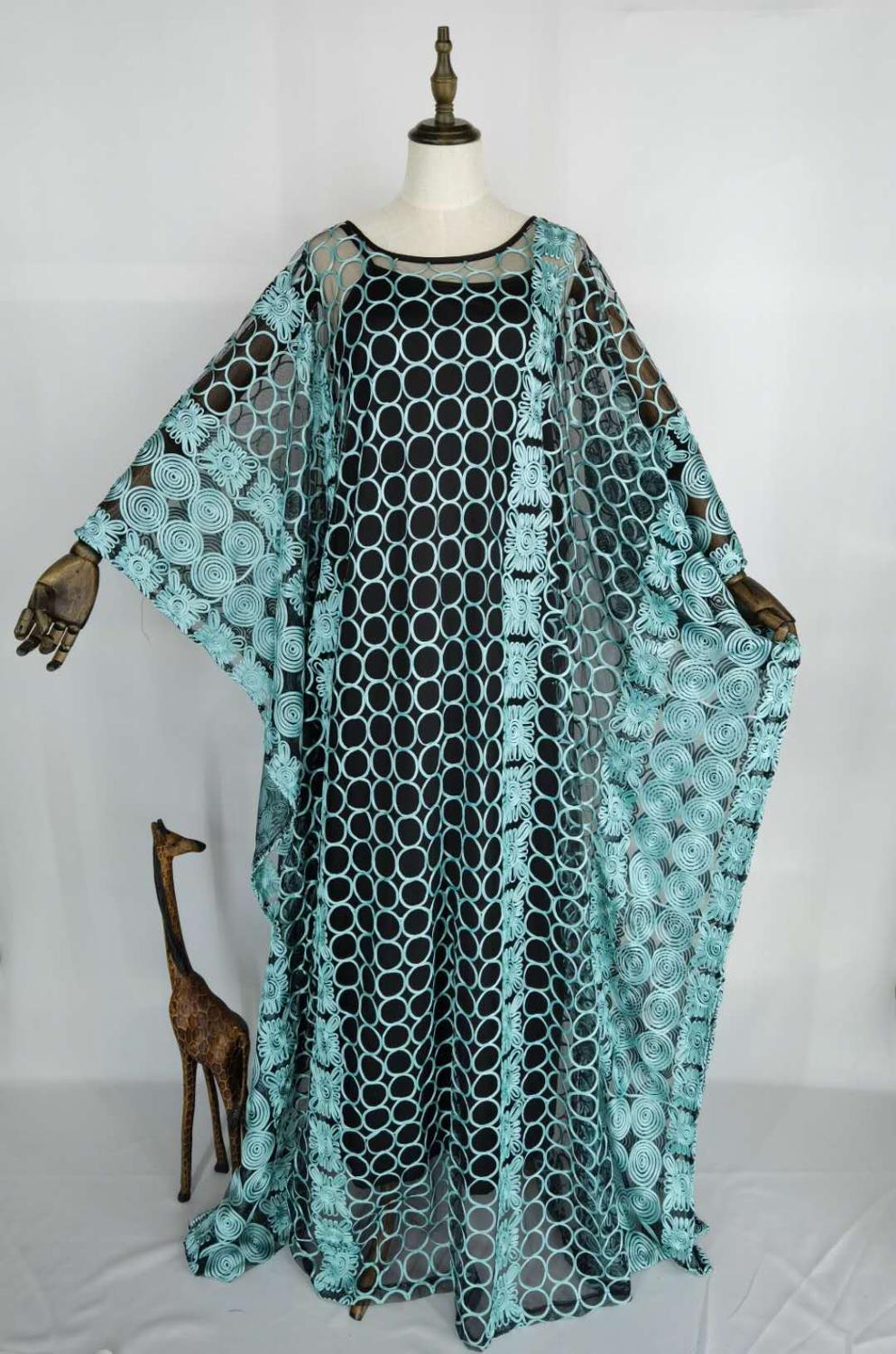 style classique africain femmes danse Nigeria Dashiki Net tissu dentelle robe longue et sous-vêtements 2 pièces taille libre: Default Title