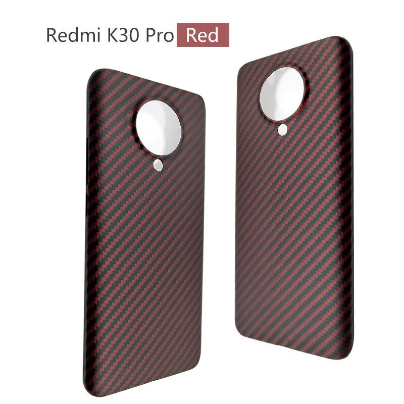 Xiaomi 10/10Pro/10Ultra case Redmi k30pro carbon fiber case, matte aramid fiber ultra-thin anti phone case: Redmi K30 pro -Red