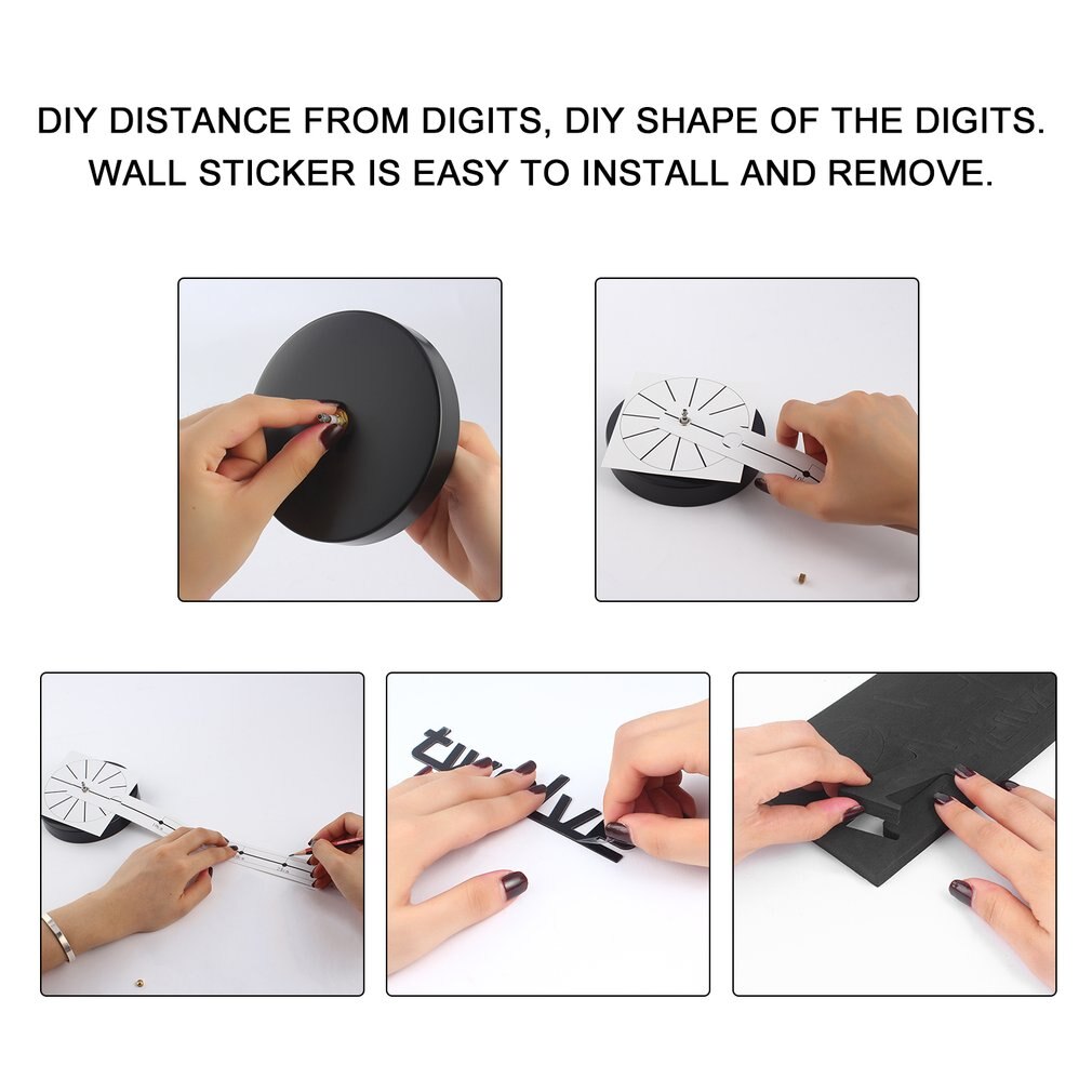 1Pc 3D DIY Big Mirror Wall Clock Modern Large Decorative Wall Clocks Watch Wall Unique