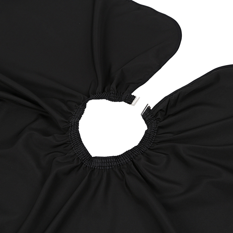 Hair Cutting Cape Salon Hairdressing Hairdresser Transparent Visible Haircut Cloth Viewing Window Barber Cloth(Black)