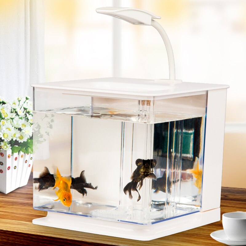 Fish Tank Living Room Small Desktop Home Acrylic Plastic Mini Lazy Bucket Aquarium