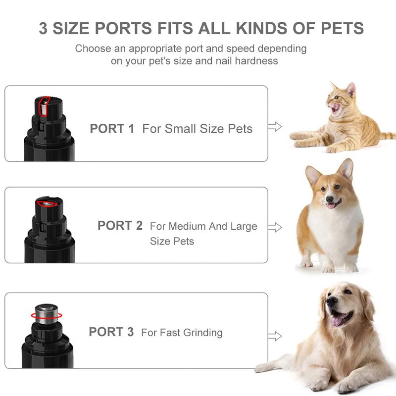 Painless Cat Dog Nail Clippers Paws Nail Claws Cutter Electric Pet Nail Grinder Grooming Trimmer Accessories USB Rechargeable