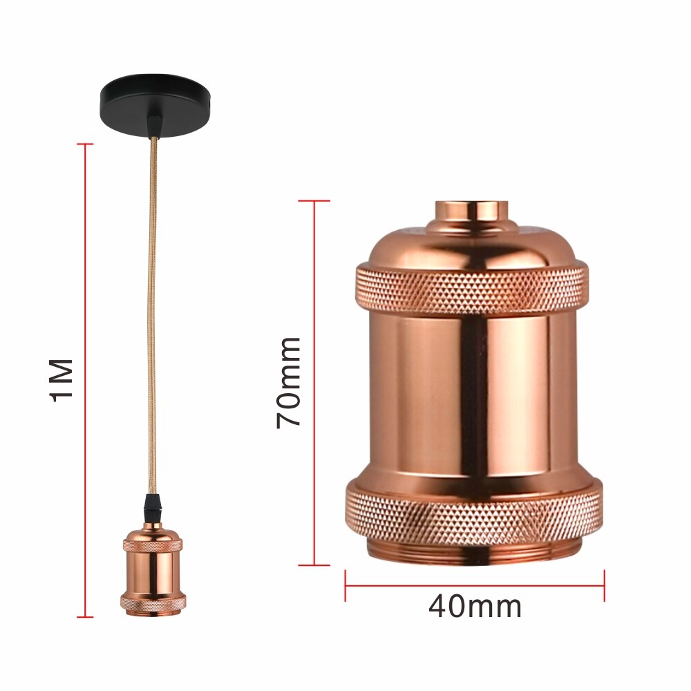 Vintage Hanglampen E27 Lamphouder Socket 110V 220V Schakelaar Schroef Fitting 1 Meter Lamp Bases Retro Edison lamphouder