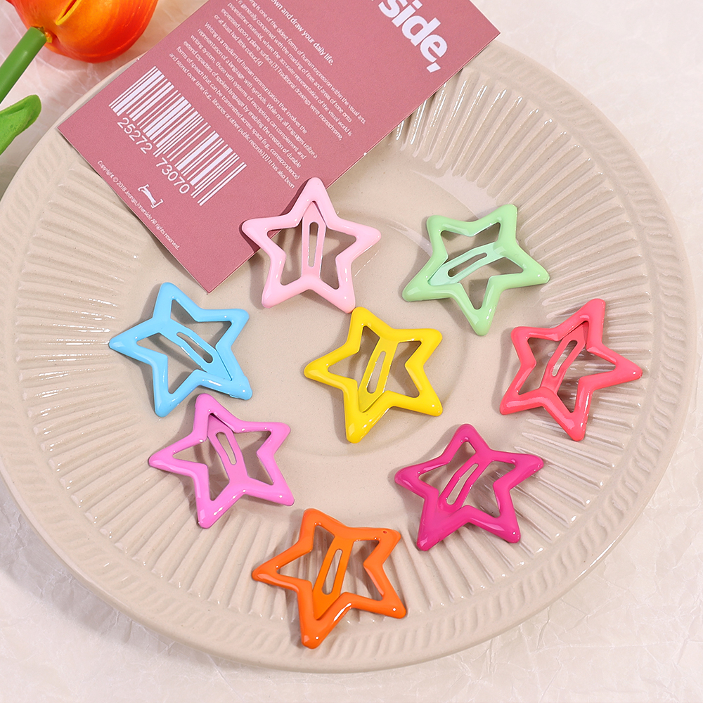 10-50Pcs Colors Star BB Hairclips Girls Y2K Cute Star Barrettes Women Simple Metal Snap Clip Headdress Hair Jewelry Accessories