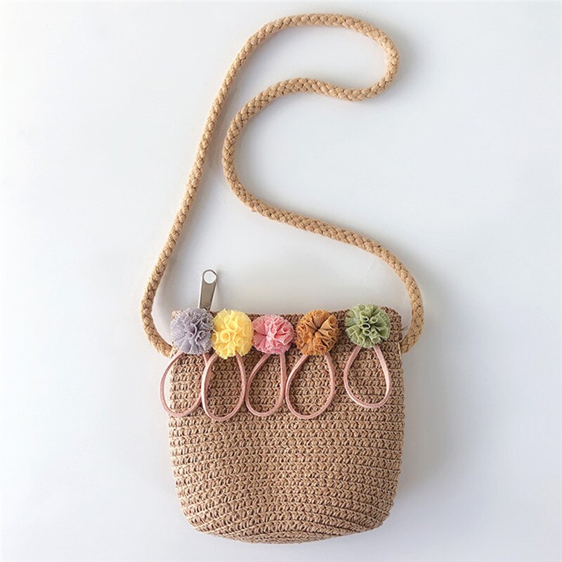 Rainbow Bead Chain Pluche Handtassen Meisjes Verstelbare Schoudertassen