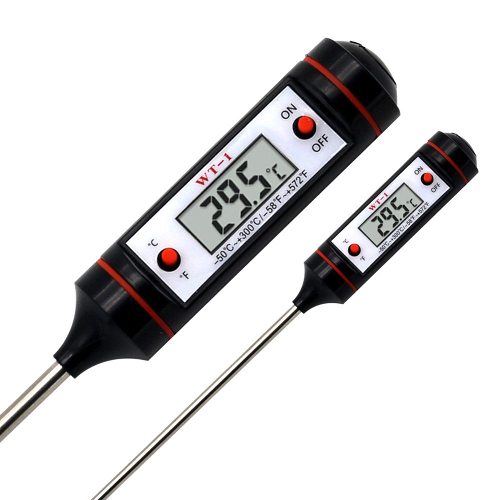 Draagbare Digitale Keuken Thermometer Bbq Vlees Water Melk Olie Koken Elektronische Probe Voedsel Oven Thermometer Met Buis WT-1