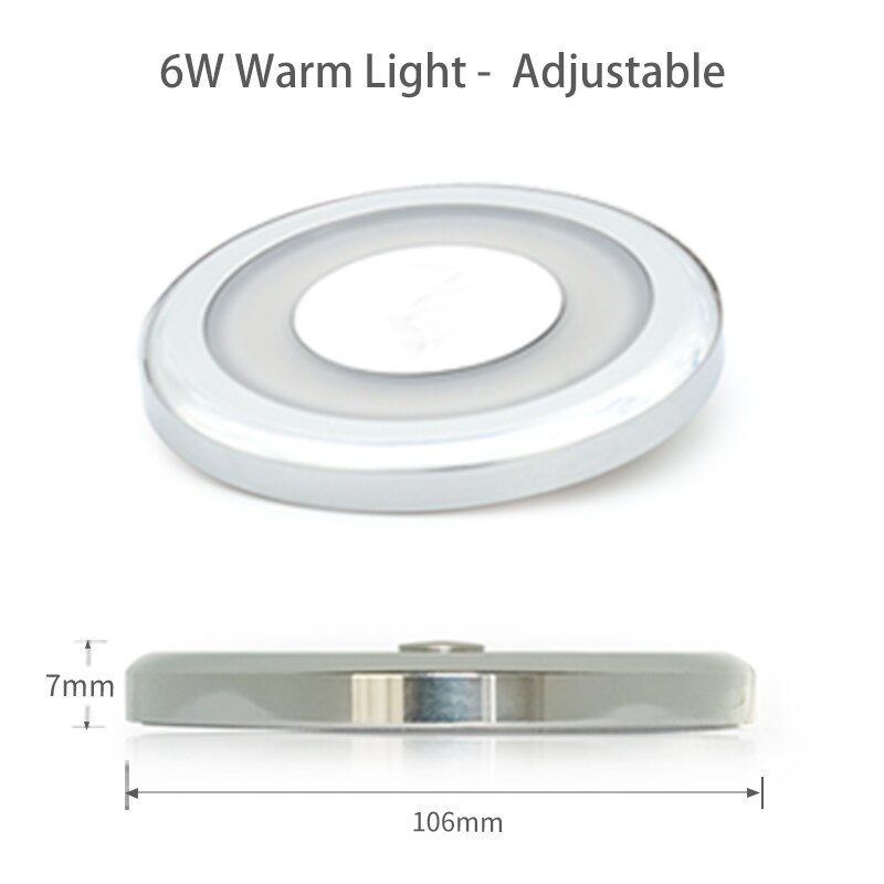 Genuine Marine Ultra-thin LED Ceiling Light 12/24V Car Interior LED Dome Reading Lamp With Dimmer Switch RV Camper Accessories: GRAY