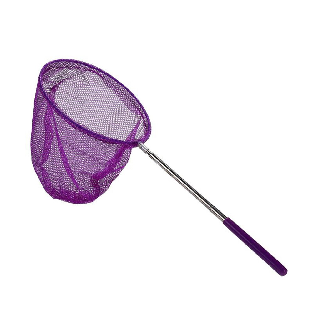 1pc Butterfly Net Kids Telescopic Extendable Colorful Anti Slip Grip Fishing Net Children Portable Interactive: Purple