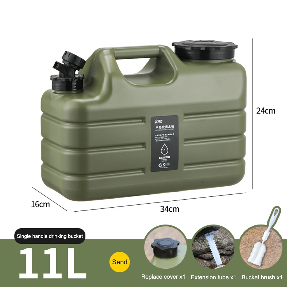 10/11/12L Water Bucket Large Capacity Water Pouch With Detachable Faucet Portable Drinking Water Container Camp Water Bag ﻿: Beige
