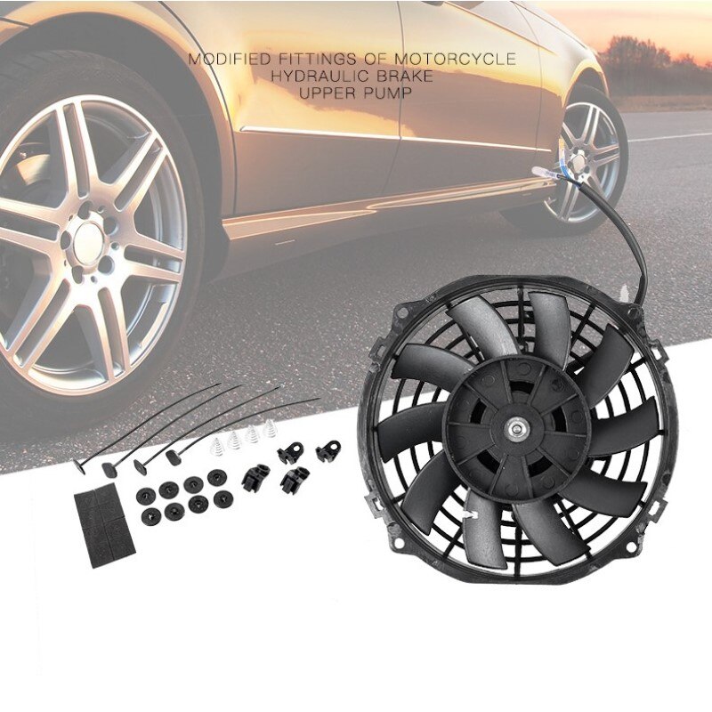 Equipo de refrigeración Universal para coche, ventilador de condensación de 16 pulgadas, 12V, 80W, piezas modificadas automotrices, accesorios para coche