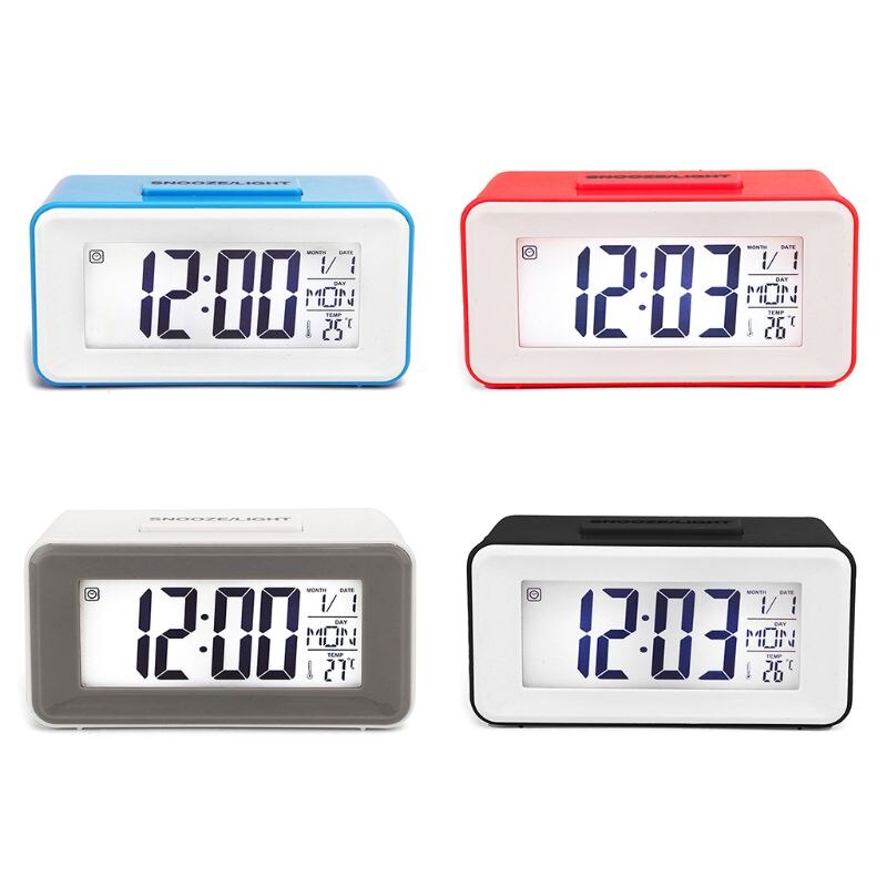 Digital LED Alarm Clocks Student Clocks With Week Snooze Thermometer Watch Electronic Table Calendar LCD Desk Timer