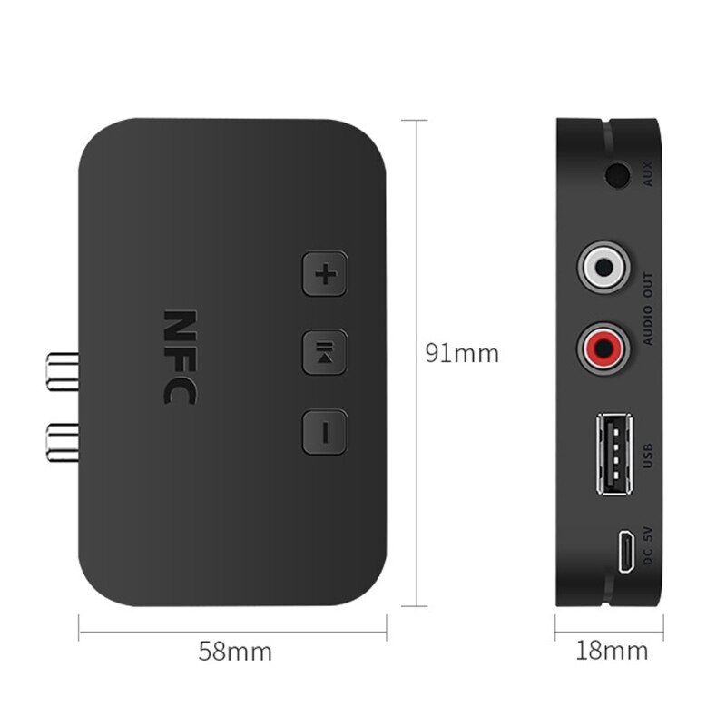 Duurzaam Draadloze Nfc Bluetooth 5.0 Ontvanger 3.5Mm Aux Stereo Audio Adapter Dongle Voor Auto Speaker Nfc Connection