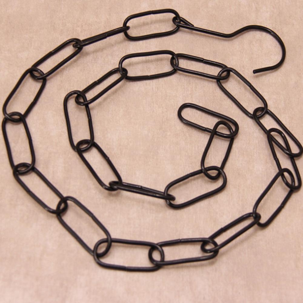 Cadena colgante de Metal para Ropa con gancho, ganchos para colgar Ropa, varios perchas, anillos de exhibición, Ropa Colgada: black