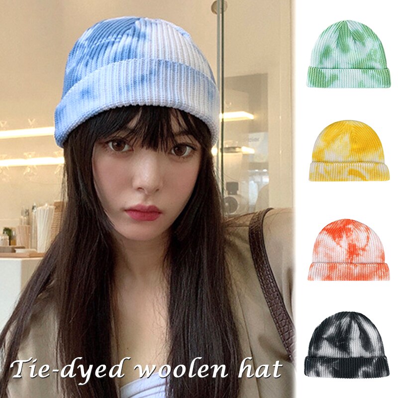 Gorrito de punto con tinte dibujo para parejas, gorro de esquí suave para otoño e invierno, cálido, XIN-S
