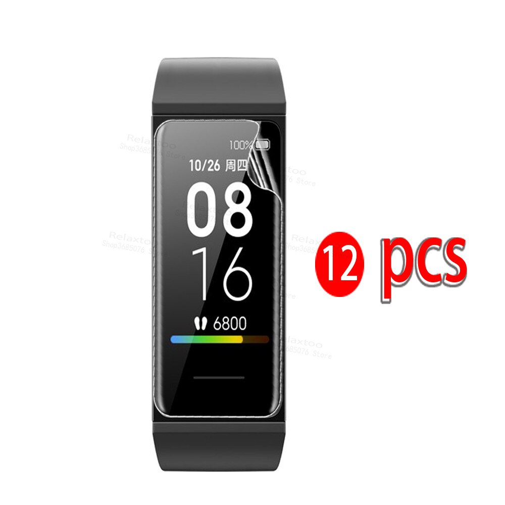 Película protetora de hidrogel para xiaomi mi band 4c, 3-12 unidades, protetor de tela para xiaomi redmi band 4 c, pulseira sem vidro temperado: 12pcs / For Redmi band