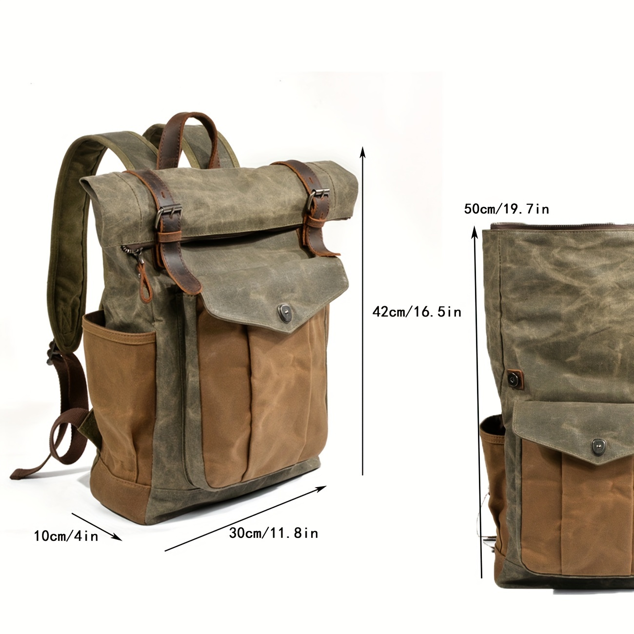 Mochila de lona para hombre, bolsa de viaje sencilla y práctica de gran capacidad para montañismo