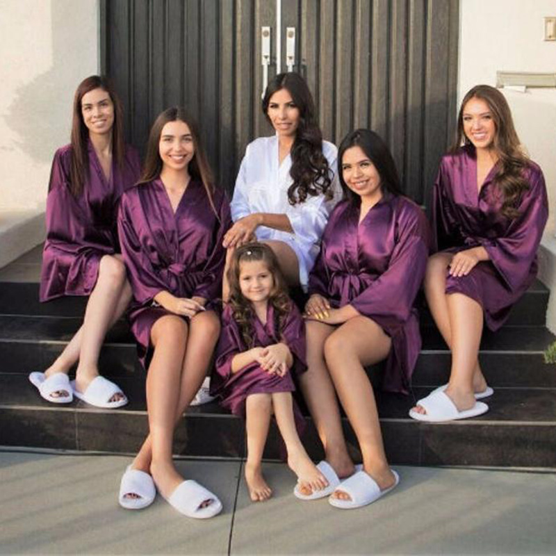 Verjaardag Queen &amp; Squad Wedding Party Bruid Robe Badjas Satijnen Bruids Pyjama Bridal Party Gewaden Bruidsmeisje Gewaden