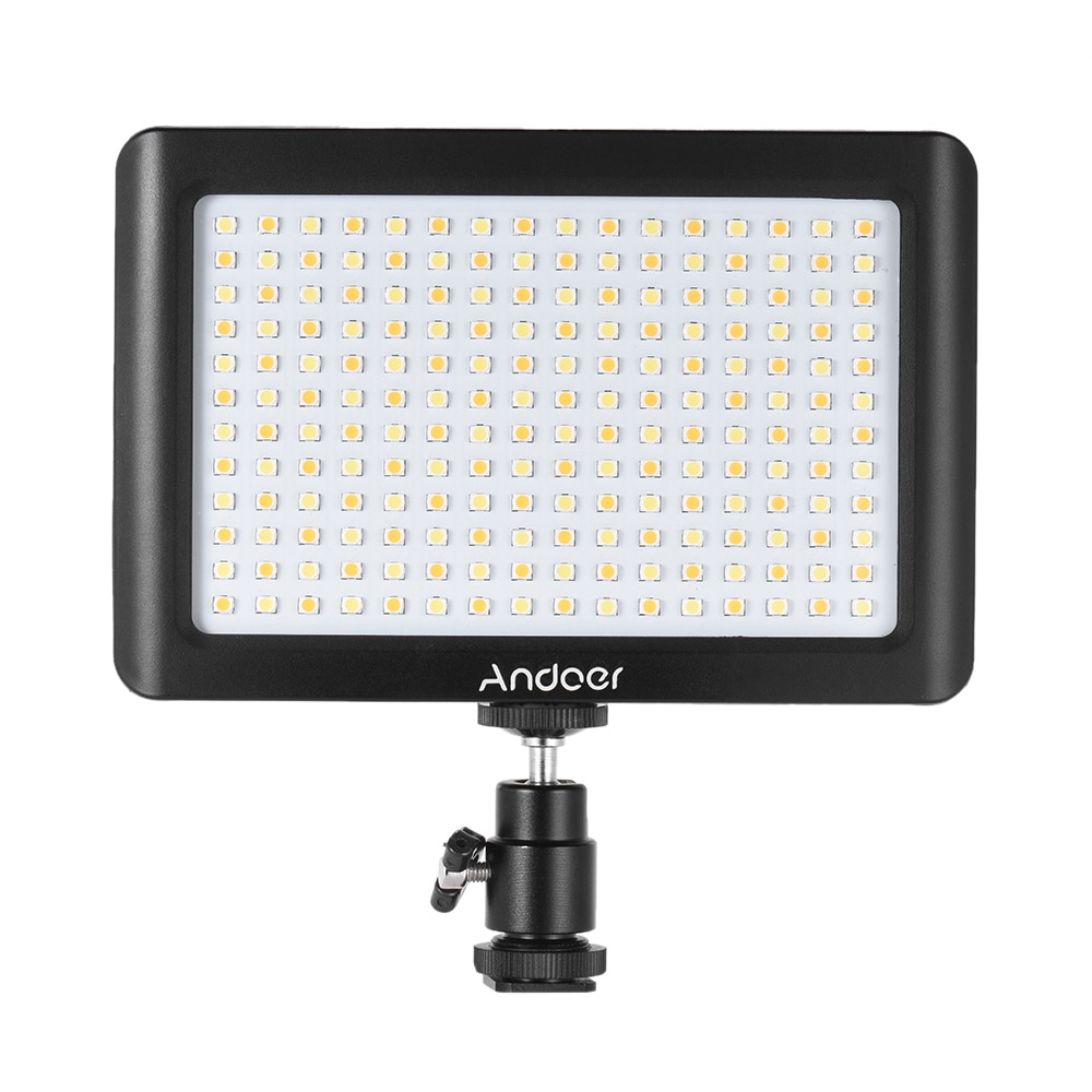 Andoer Mini Portable LED Light Panel Lamp Dimmable Studio Video Photography 3200K/6000K 192pcs Beads for Canon Nikon Camcorder