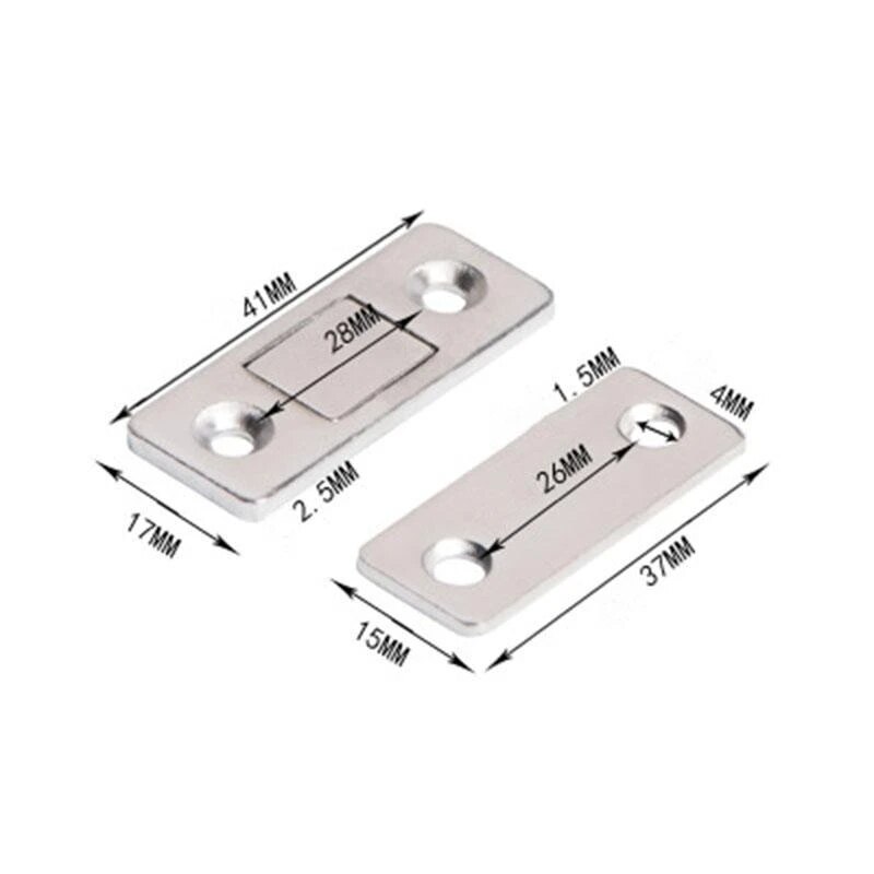 Stealth Magnetic Door Stopper Punch-free Doorstop Latch Closed Closer Ultra Thin Double Magnet Wardrobe Door Catch Hardware