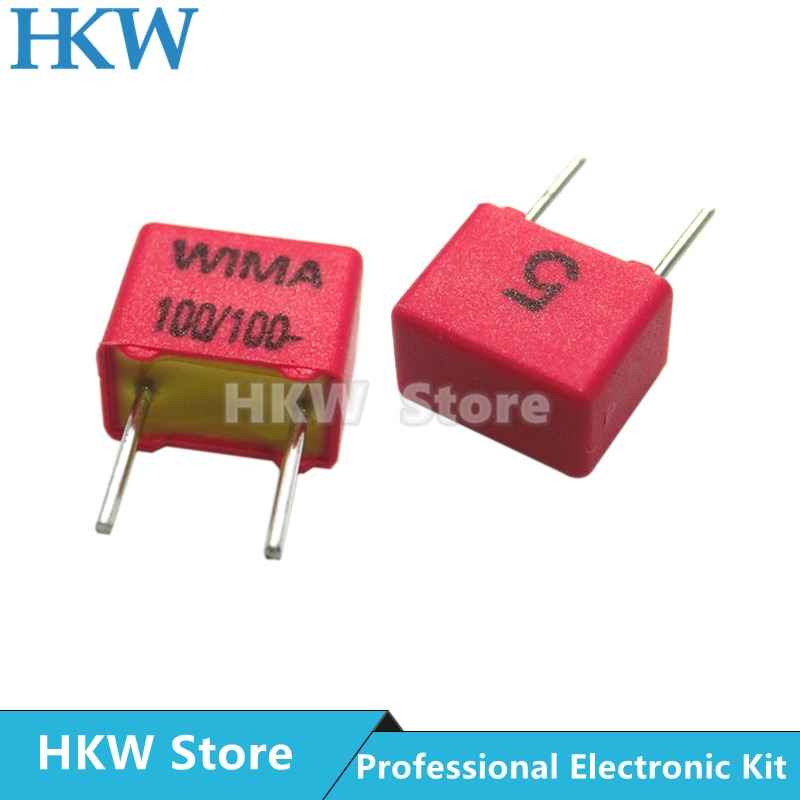 WIMA – condensateur Hi-Fi rouge MKS2, 2 pièces, 0.1UF, 1NF, 0.01UF, 1UF, 1.5UF, 10UF, 22NF, 2200PF, 0.22UF, 2.2UF, 50V, 63V, 100V, 250V, P5