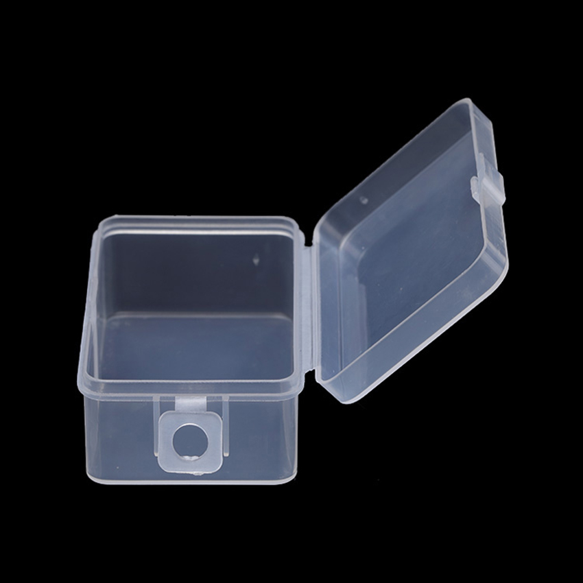 Small Mini Rectangle Plastic Bead Storage Containers Box with Hinged Cover Lid for Beads, Jewelry, Earplugs, 7.3x4.3x2.9cm