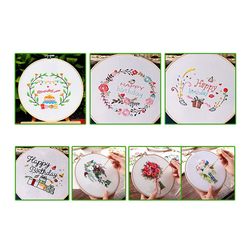 Diy band blommor broderi uppsättning med ram för europa nybörjare handarbete kit korsstygn serie konst hantverk sömnad dekor