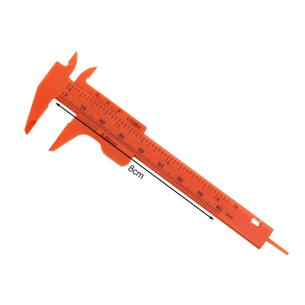 Vernier Caliper Double Scale Measuring Millimeter/Inches Sliding Micrometer Mini Ruler DIY Model for Student: red