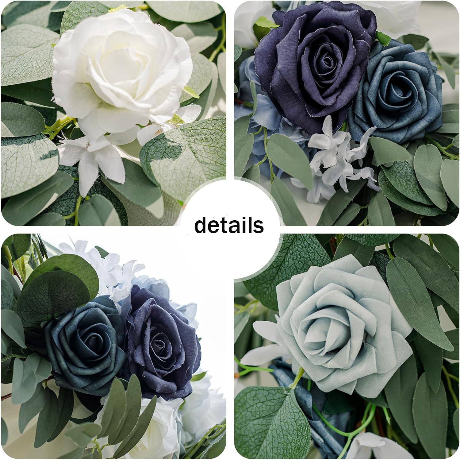 Yannew-guirnaldas de flores artificiales para camino de mesa, centros de mesa de eucalipto con forma de corazón para telón de fondo, decoración de boda Bohemia
