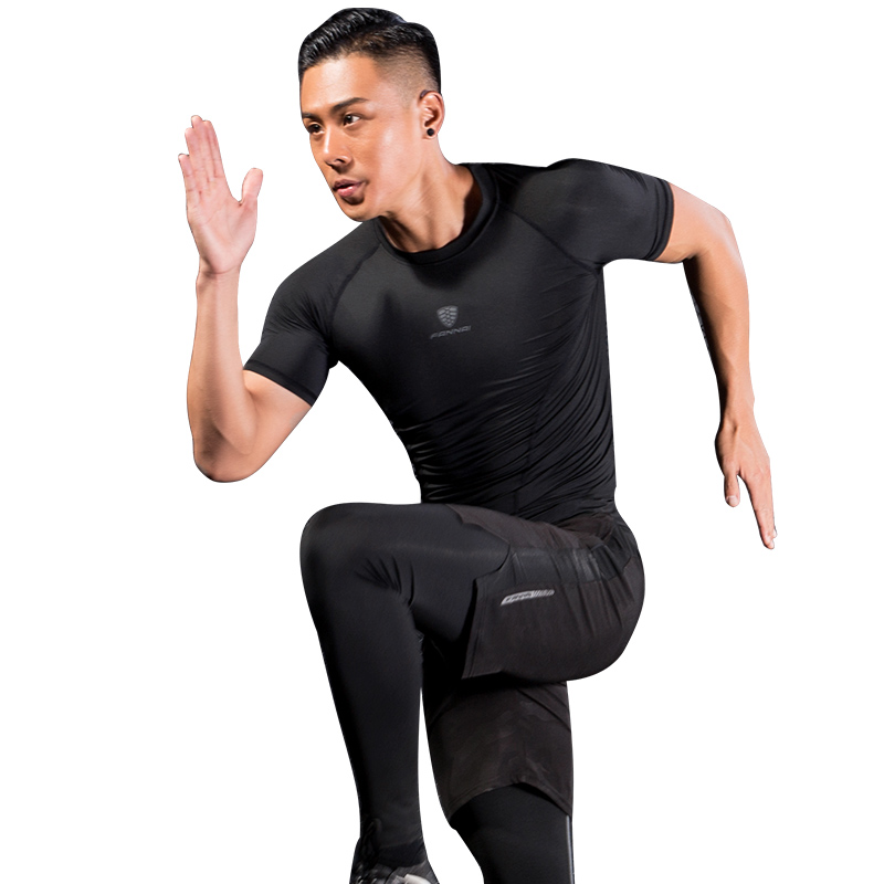 FANNAI Compression T-shirt Men Sports Running Training CrossFit Quick Drying Elastic Gym Clothing Exercise Sportswear Rashguard
