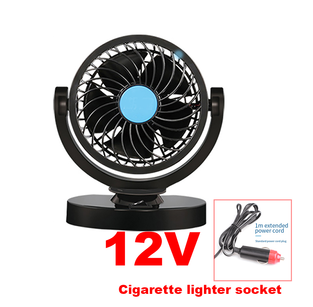 12V/24V Mini Electric Car Fan Low Noise Summer Car Air Conditioner 360 Degree Rotating Cooling Fan car Cooler ventilador 12v: Single 12v