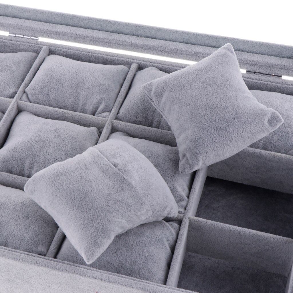 Armband Horloge Display Showcase Organizer Box 12 Verwijderbare Kussen