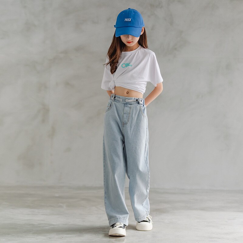 Farkut tytöille syysvaatteet teini-ikäisille kiinteät löysät lasten leveät housut lasten vapaa-ajan housut tyttöjen vaatteet 14 y