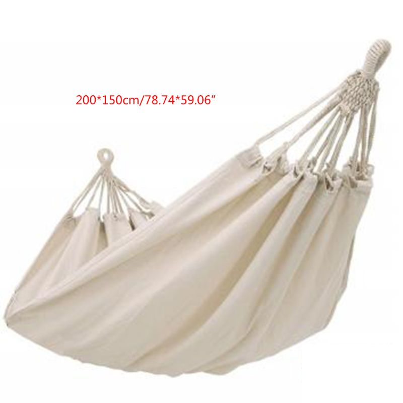 Dubbele Hangmat Outdoor Rollover Preventie Camping Canvas Opknoping Swing Bed Voor Patio Reizen Wandelen 200X150Cm C5AF