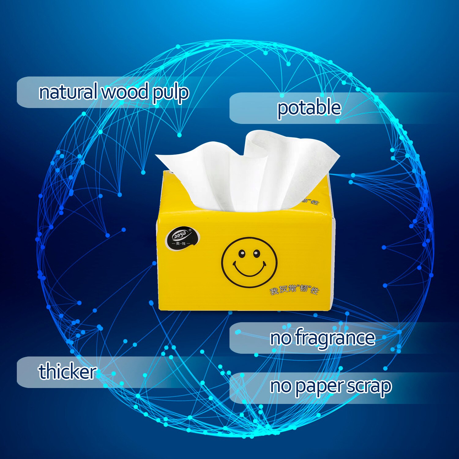8 Pcs Single Pack 4 Layers Wood Pulp Facial Tissue Toilet Paper Tissue Paper Napkins Household Tissues for Home Office Bathroom