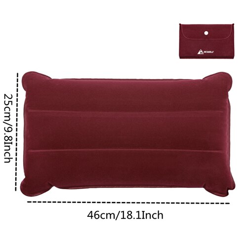 Vilead bärbar campingkudde 46*25 cm utomhus vandring resa uppblåsbar kudde plan strand sova ultralätt mjuk campingmatta: Brun kudde