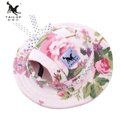 [TAILUP] Christmas pet products dog hat winter summer beach hats for dogs costume accessories littest cute pet cat hats: Flower / 8.5x28cm