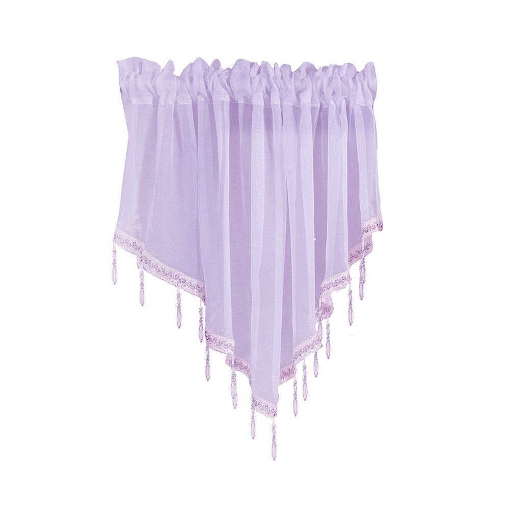 Solid Color Triangle Shape Kitchen Short Curtain Window Valance Drape Home Decor Window Short Kitchen Curtain Valance Home Decor: Light Purple
