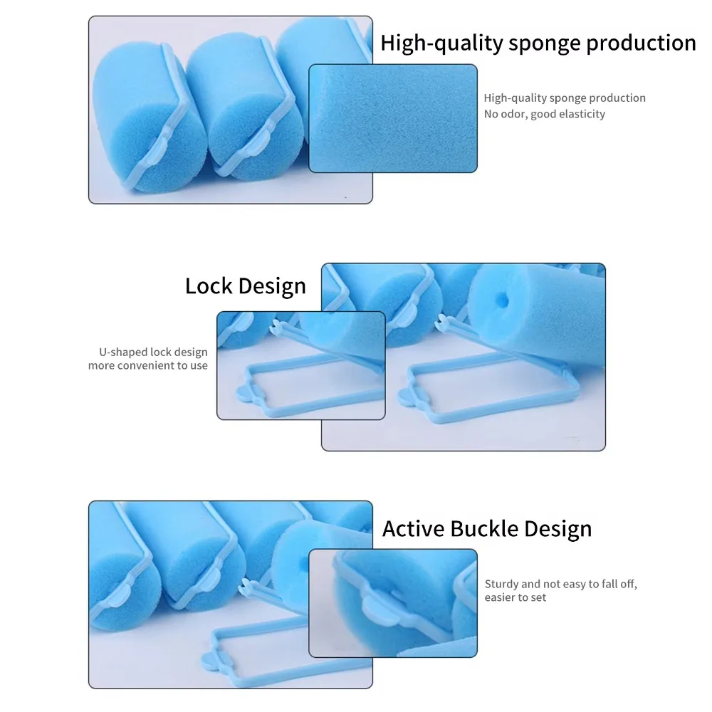 12 stücke Weichen Schwamm Schaum Kissen Lockenwickler Lockenwickler Haar Salon Barber Locken Friseur Kit DIY Hause Haar Styling Werkzeuge soiди