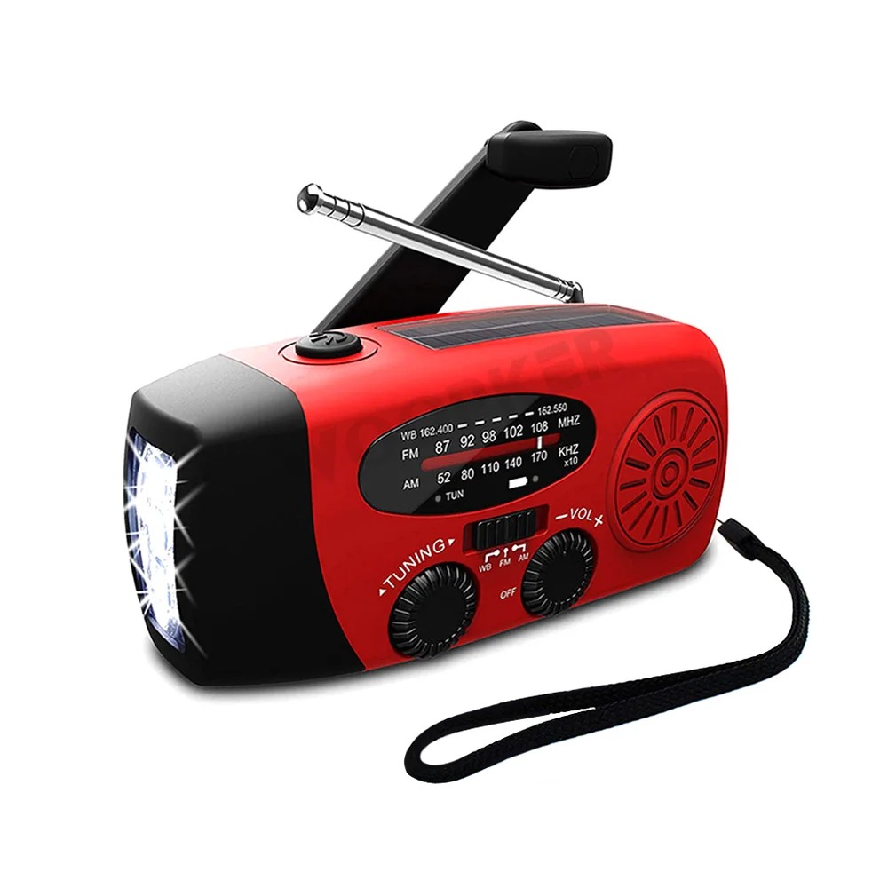 Woopker Radio E30 10000mAh Radio awaryjne FM Solar Generator korby ręcznej AM/FM/NOAA LED Przenośne radio SOS Alarm Power Bank