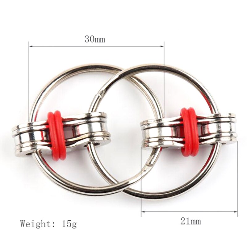 La descompresión cadena Fidget Spinner mano Spinner tri-Spinner dedo juguetes bicicleta cadena Anti-estrés juguete llavero anillo de llave